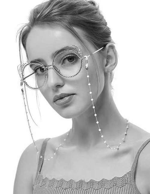 Fashion Silver Metal Geometric Chain Glasses Chain