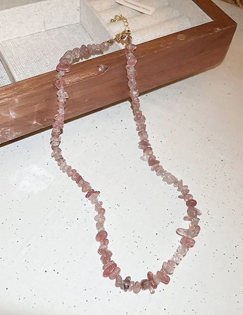 Fashion 4# Necklace - Light Brown Irregular Stone Beaded Necklace