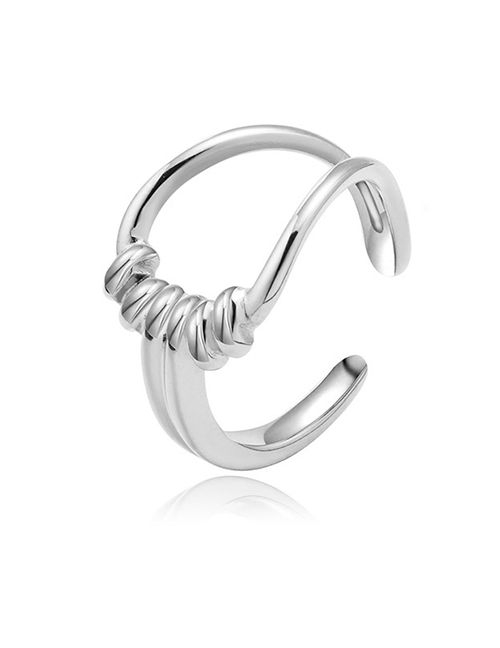 Fashion 18# Titanium Steel Geometric Irregular Open Ring
