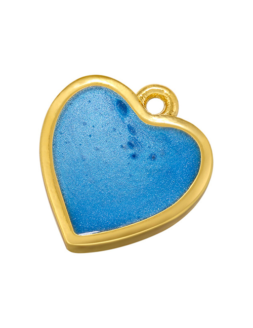 Fashion Blue Pure Copper Dripping Oil Love Diy Jewelry Accessories