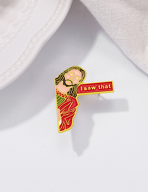 Fashion Color Alloy Dripping Oil Character Brooch