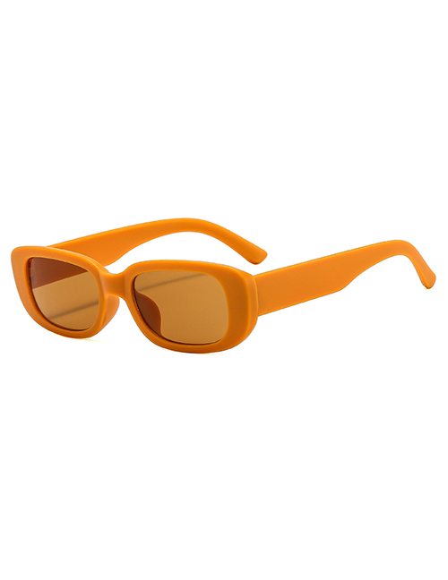 Fashion C4`-orange Frame Tea Chips Pc Frosted Small Frame Square Sunglasses