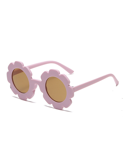 Fashion Purple Frame Tea Slice (sand) Pc Sunflower Round Frame Sunglasses