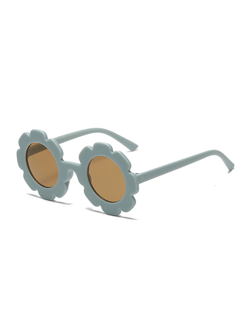 Fashion Gray Blue Frame Tea Slices (sand) Pc Sunflower Round Frame Sunglasses