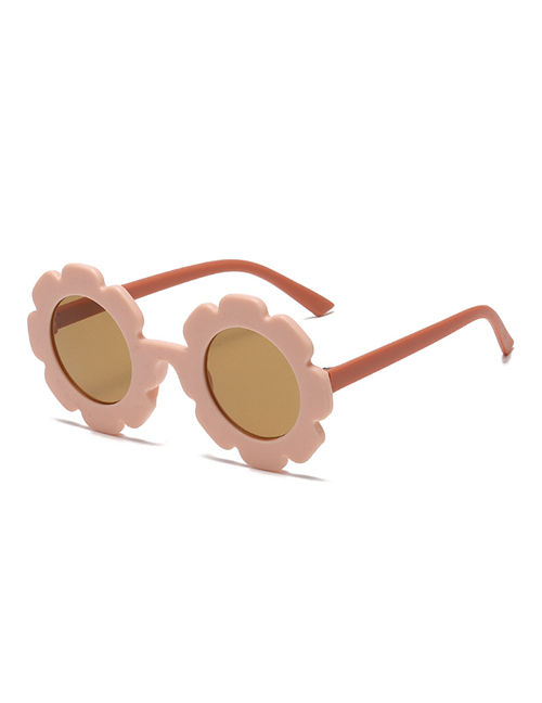Fashion Rice Noodle Box Orange Leg Tea Slices (sand) Pc Sunflower Round Frame Sunglasses