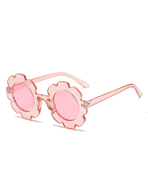 Fashion Transparent Powder Flakes (bright) Pc Sunflower Round Frame Sunglasses