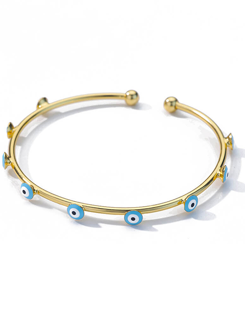 Fashion Blue Copper Oil Drip Eye Cuff Bracelet