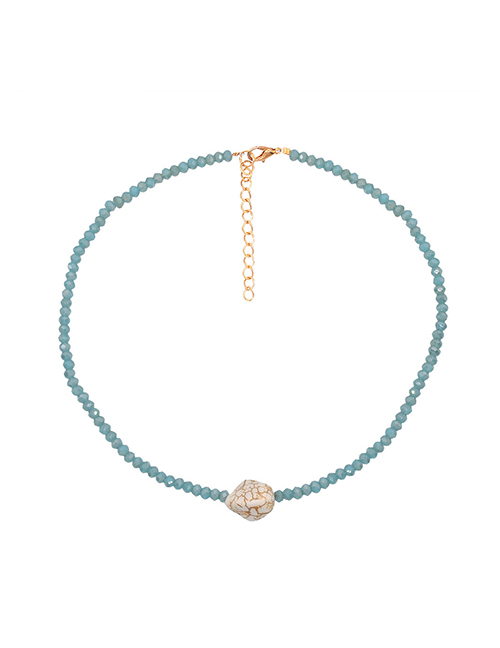 Fashion 5# Crystal Beaded Geometric Necklace