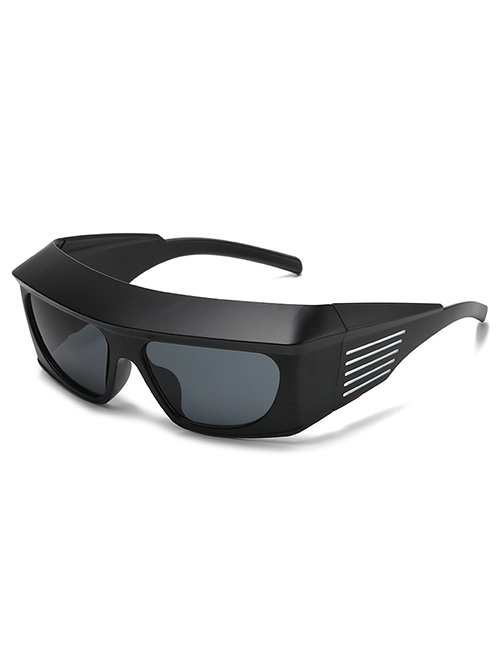 Fashion Black Frame Black Gray C1 Pc Wide Brim Large Frame Sunglasses
