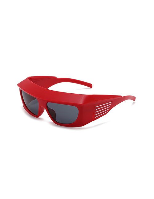 Fashion Red Frame Black Gray C8 Pc Wide Brim Large Frame Sunglasses