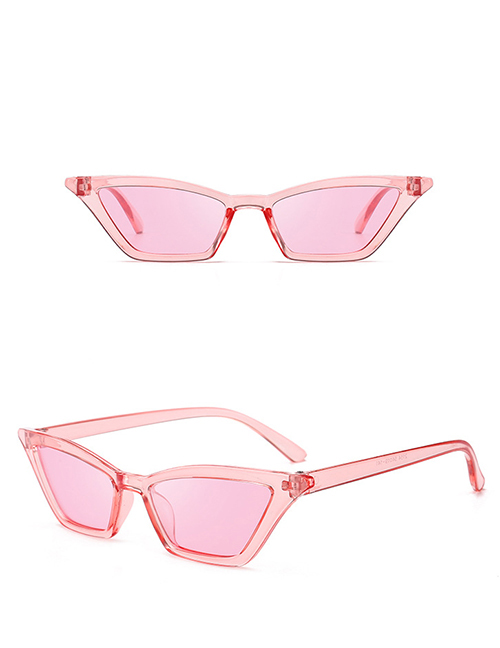 Fashion Transparent Powder Flakes Ac Clear Cat Eye Small Frame Sunglasses