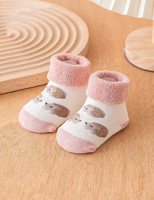 Fashion White Powder Cotton Printed Knit Baby Socks