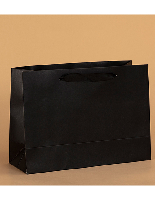 Fashion Pure Black Horizontal Version Extra Large 43*32*14 Cardboard Square Gift Bag
