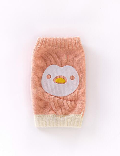 Fashion Light Pink Penguin Cartoon Two-color Dispensing Terry Baby Crawling Knee Pads