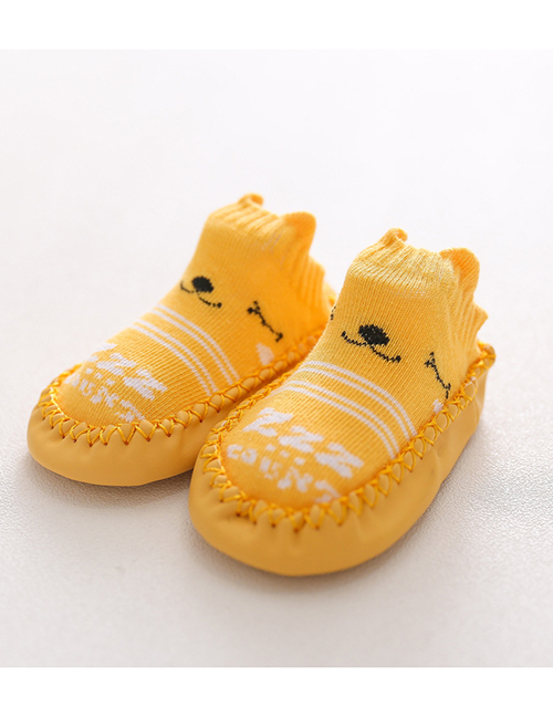 Fashion Yellow Cartoon Non-slip Soft Bottom Children Toddler Floor Socks