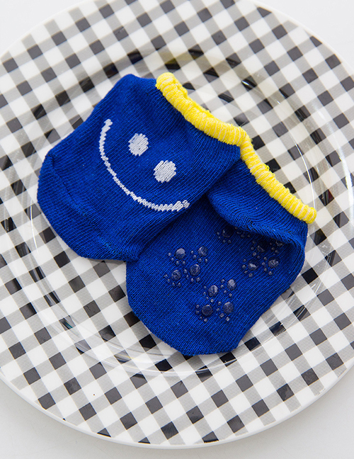 Fashion Blue Cotton Smile Knit Children's Socks