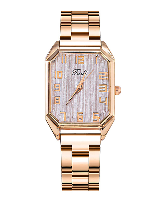 Fashion Brushed Digital Powder Stainless Steel Square Dial Watch