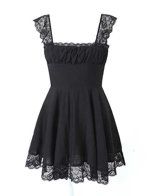 Fashion Black Lace Lace Lace Dress