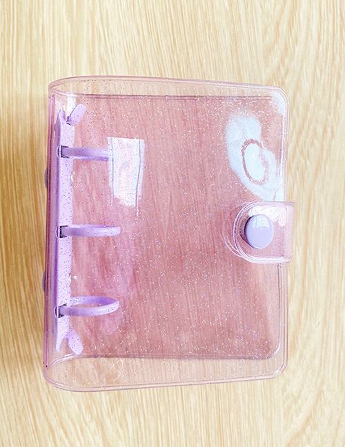Fashion Increase The Sparkle Crystal Purple (including The Inner Page) 3-hole Loose-leaf Pvc Transparent Shell Pocket Book