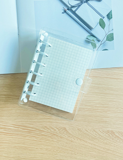 Fashion A7 White (including 45 Grid Pages) Transparent 6-hole Loose-leaf Soft Cover Notebook