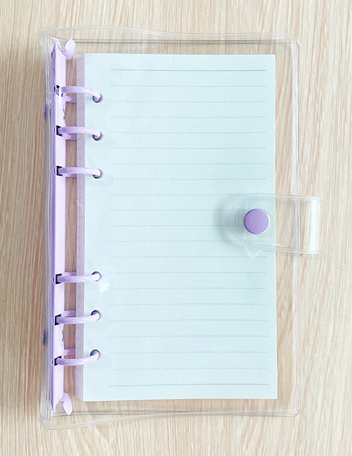Fashion 【a6】transparent Shell-pink Purple Clip Transparent Pvc Loose-leaf 6-hole Loose-leaf Book