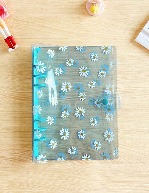 Fashion 【a5】blue Flower Shell-blue Clip Pvc Transparent Loose-leaf Notebook