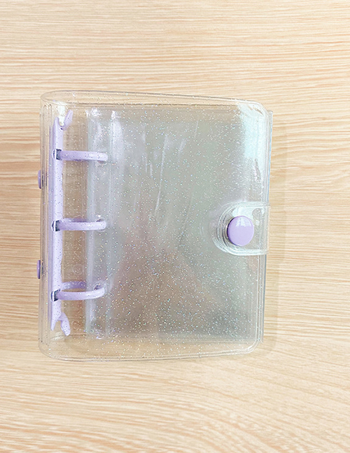 Fashion Transparent Glitter Shell-purple Clip (without Inner Core) Transparent Sparkling Loose-leaf 3-hole Photo Album