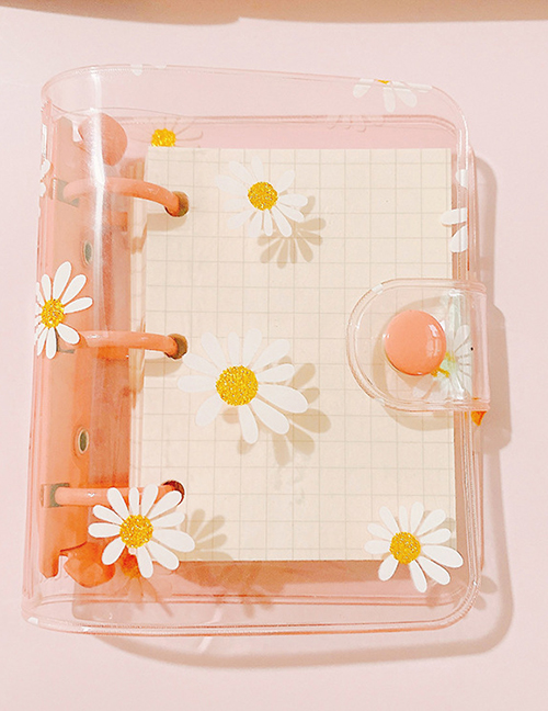 Fashion Pink Daisy (separate Shell + Storage Bag 3) 3-hole Loose-leaf Pvc Coil Account Book