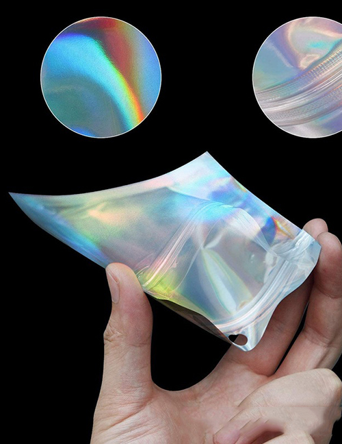 Fashion Laser Holographic Double-sided 16 Silk *12*20cm 3.85g/pc Laser Ziplock Packaging Bag