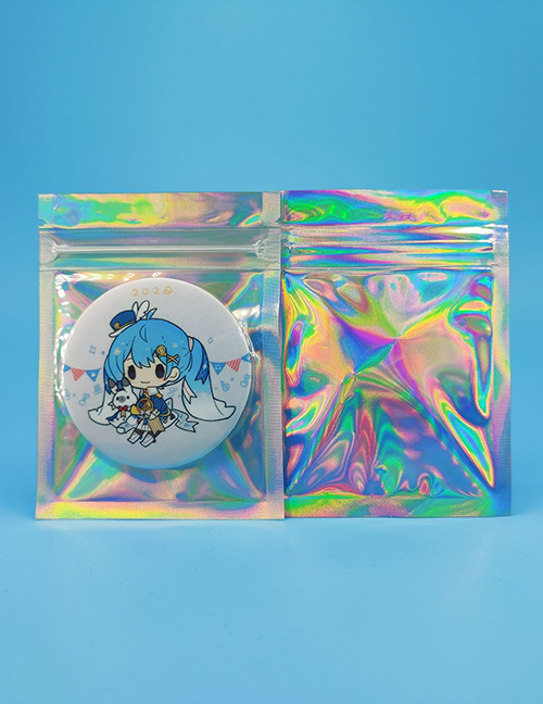 Fashion 8.5*13cm One Side Is Transparent And The Other Side Is Laser Laser Ziplock Packaging Bag