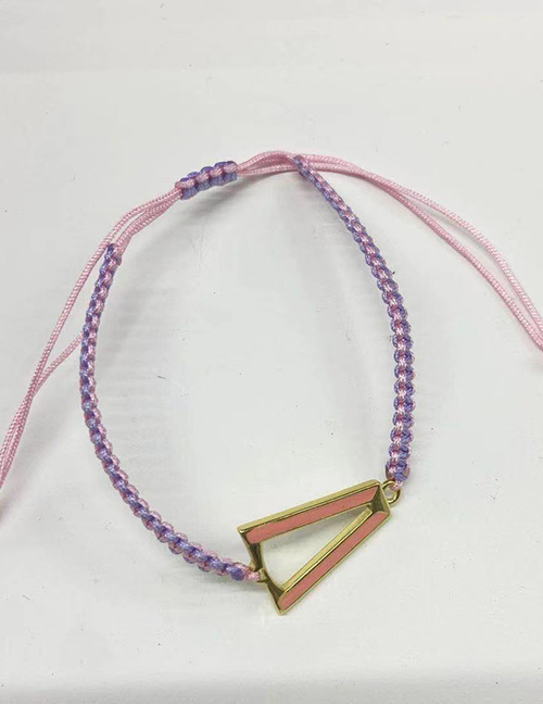 Fashion Pink Cord Braided Pure Copper Oil Drip V-shaped Bracelet