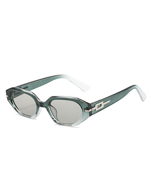 Fashion Green Gray Frame Light Gray Film Pc Small Frame Sunglasses