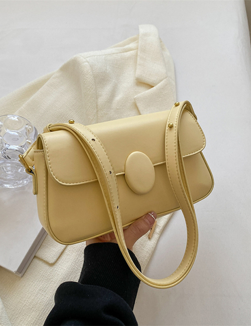 Fashion Yellow Pu Flap Crossbody Bag