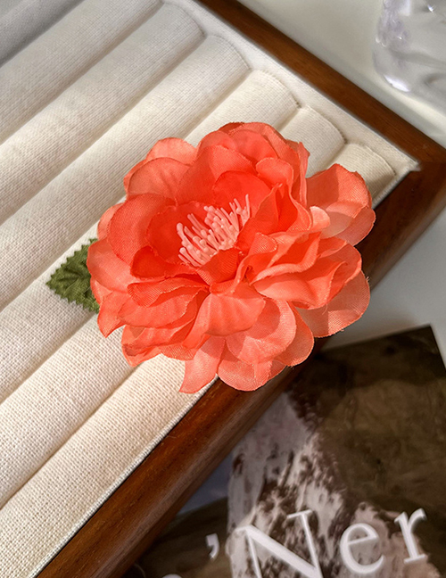 Fashion Orange Upholstered Flower Clip