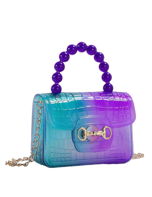 Fashion Purple Pvc Diamond Flap Crossbody Bag