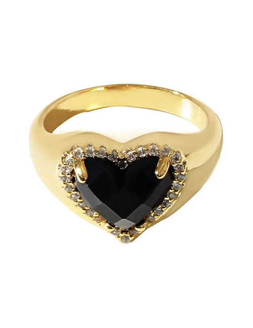 Fashion Ring Us Size 8 Metal Diamond Heart Ring
