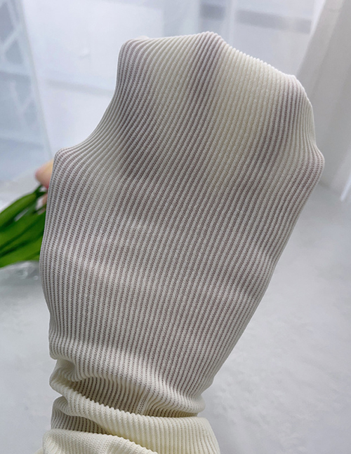 Fashion Milky White Vertical Striped Pantyhose