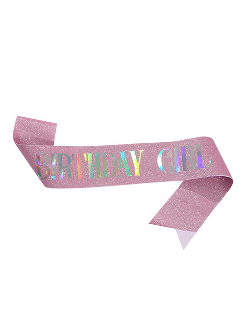 Fashion Pink Shoulder Strap-girl Alloy Fine Flash Letter Shoulder Strap