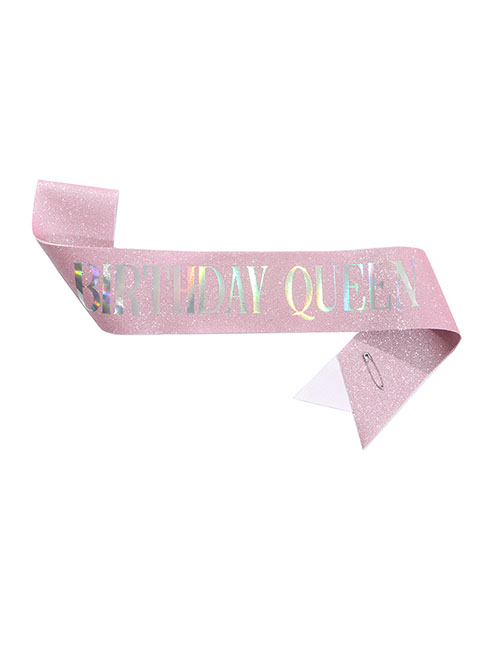 Fashion Pink Shoulder Strap-queen Alloy Fine Flash Letter Shoulder Strap