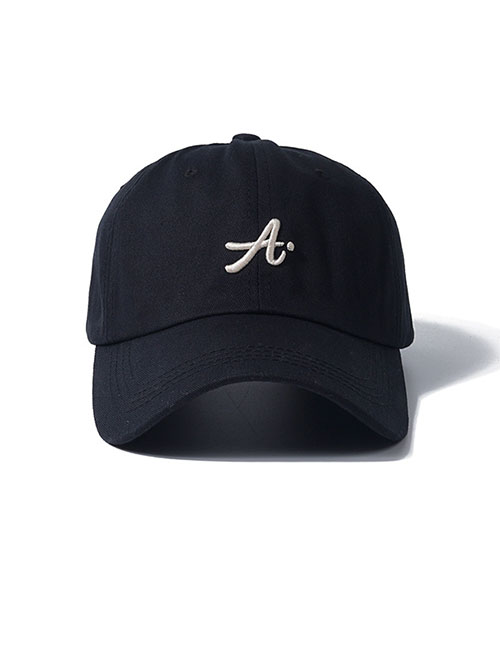 Fashion Three-dimensional A Point Embroidery - Black Acrylic Letter Embroidered Baseball Cap