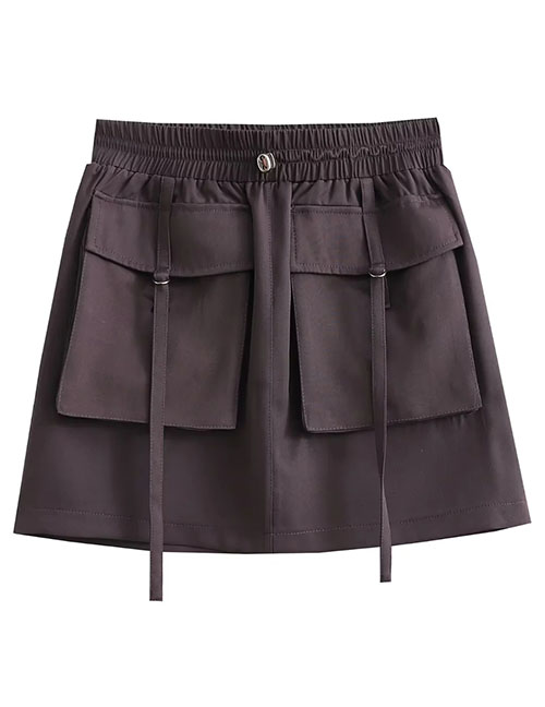 Fashion Mink Polyester Pocket Cargo Skirt