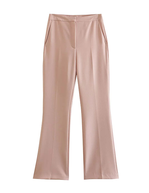Fashion Pink Polyester Bootcut Trousers