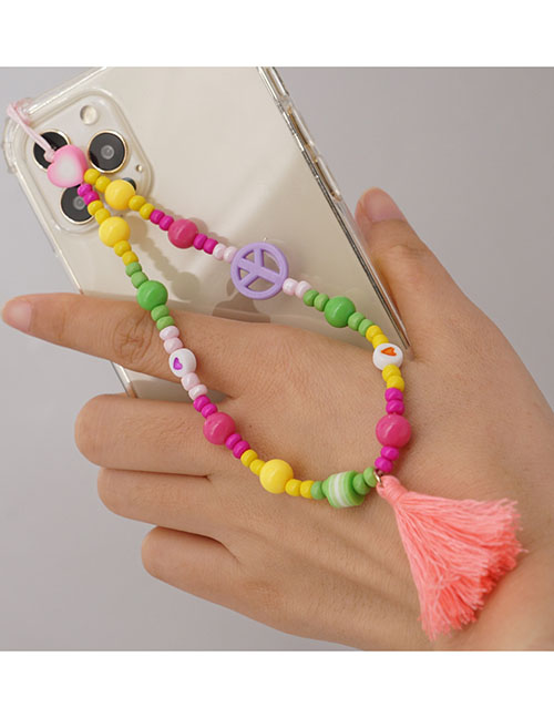 Fashion Color Colorful Beaded Tassel Phone Chain