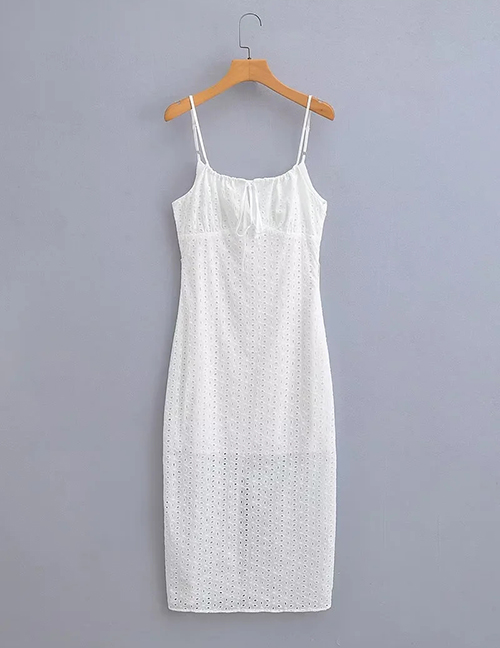 Fashion White Lace Strap Dress