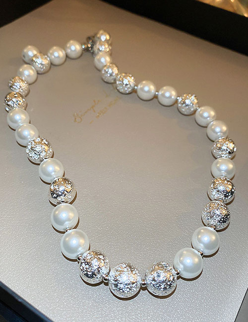 Fashion Necklace-silver Ball Pearl Pearl Beads Necklace