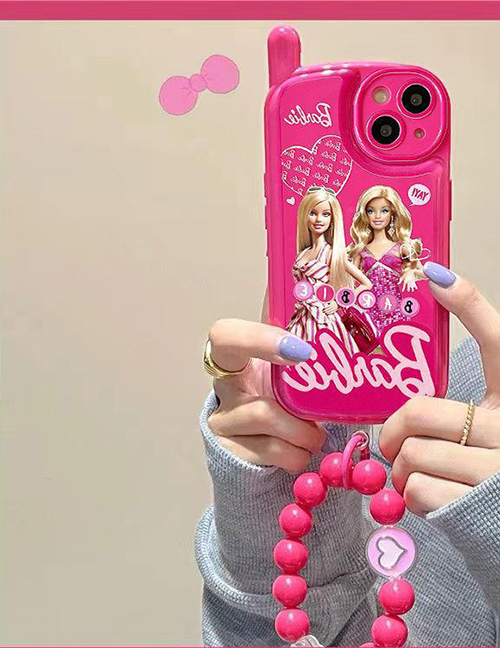 Fashion Barbie Big Brother + Rose Red Bead Chain Apple 11 Tpu Barbie Printed Beaded Beaded Iphone Case