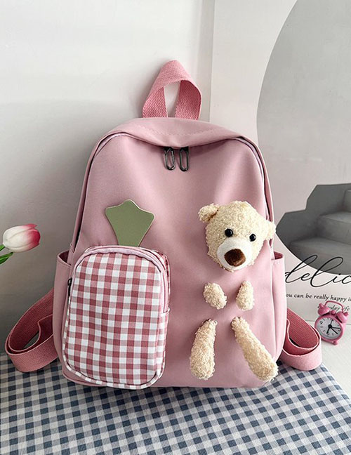 Fashion Pink Nylon Cartoon Large -capacity Backpack
