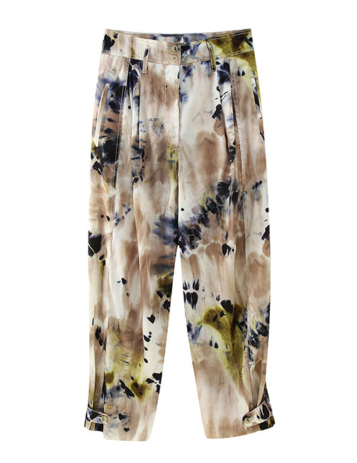 Fashion Trousers Polyester Tie -dye Straight Trousers