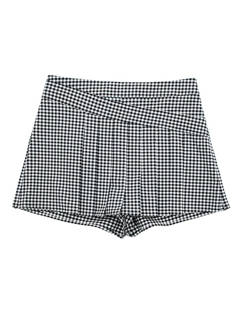 Fashion Grid Polyester Plaid Skirt