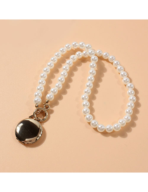 Fashion Off White Pearl Beads Can Open The Round Box Necklace